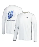 Men's Tommy Bahama White New England Patriots Laces Out Billboard Long Sleeve T-shirt