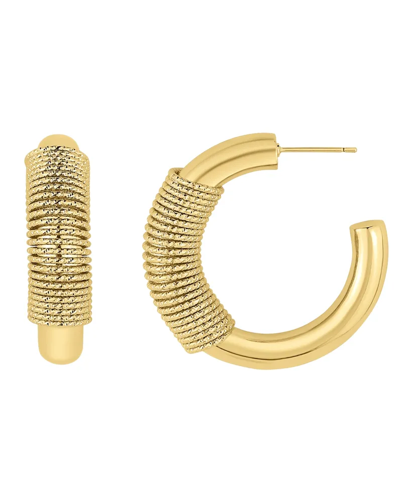 And Now This Fine Silver-Plated or 18K Gold-Plated Coil Puff C Hoop Earring