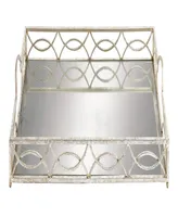 Rosemary Lane Metal Mirrored Tray, 25" x 15" x 5"