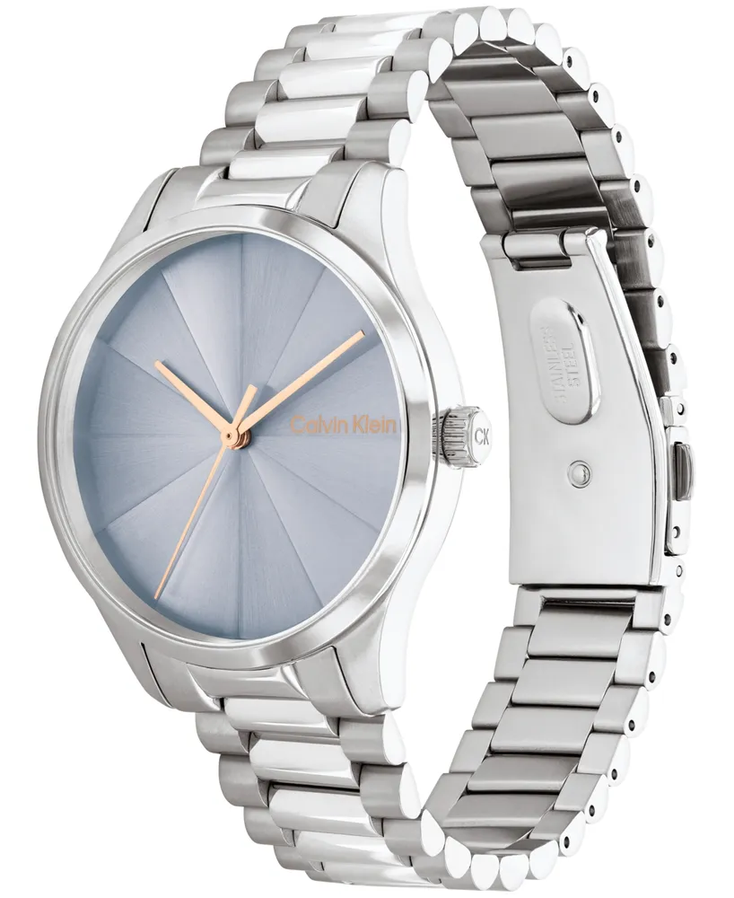Calvin Klein Unisex 3-Hand Silver-Tone Stainless Steel Bracelet Watch 35mm