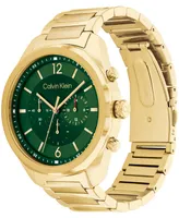 Calvin Klein Men's Multifunction Gold-Tone Stainless Steel Bracelet Watch 45mm