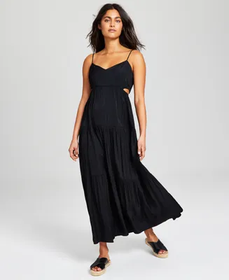 And Now This Women's Side-Cutout Tiered Maxi Dress