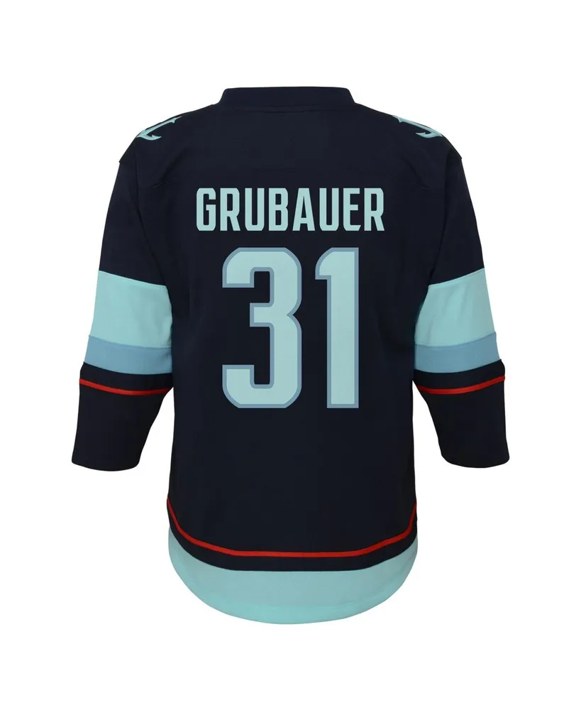 Toddler Boys and Girls Philipp Grubauer Deep Sea Blue Seattle Kraken Home Replica Player Jersey