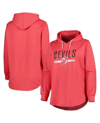 Women's Heather Red New Jersey Devils Plus Fleece Pullover Hoodie