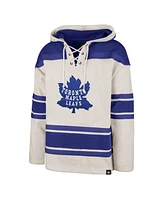 Men's '47 Brand Oatmeal Toronto Maple Leafs Rockaway Lace-Up Pullover Hoodie