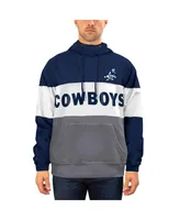 Men's New Era Navy and White Dallas Cowboys Fleece Retro Joe Pullover Hoodie