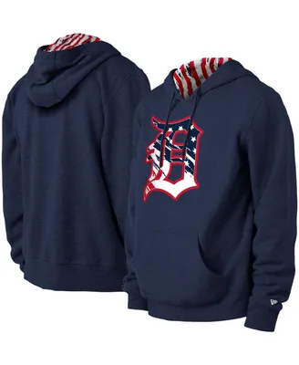 Men's New Era Navy Detroit Tigers 4th of July Stars and Stripes Pullover Hoodie