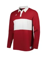 Men's Nike Crimson Alabama Tide Striped Long Sleeve Polo Shirt