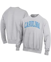 Men's Champion Heathered Gray North Carolina Tar Heels Arch Reverse Weave Pullover Sweatshirt