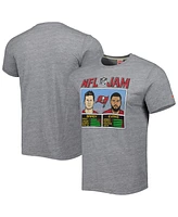 Men's Homage Tom Brady and Mike Evans Heather Gray Tampa Bay Buccaneers Nfl Jam Tri-Blend T-shirt