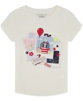 Tommy Hilfiger Little Girls Glitter Polaroid Short Sleeve T-shirt