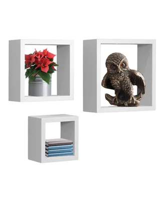 Sorbus Floating Square Cube Wall Shelf, Set of 3