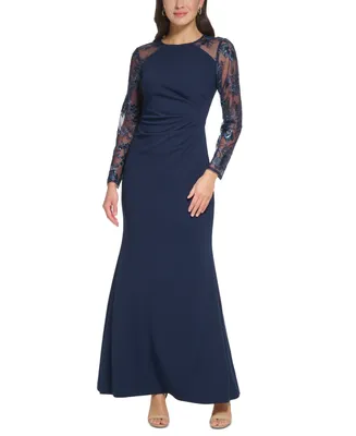 Eliza J Women's Embellished Combo Side-Ruched Gown