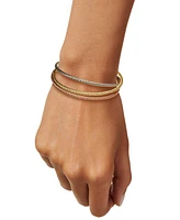 3-Pc. Set Twisted Cable Cuff Bracelets in 14k Tricolor Gold-Plated Sterling Silver