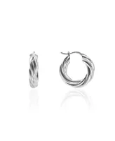 Oma The Label Abma 1.1" Small Hoop in White Gold- Plated Brass