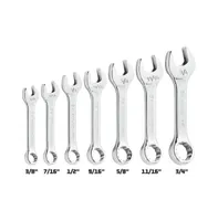 7 Piece Sae Stubby Combination Wrench Set