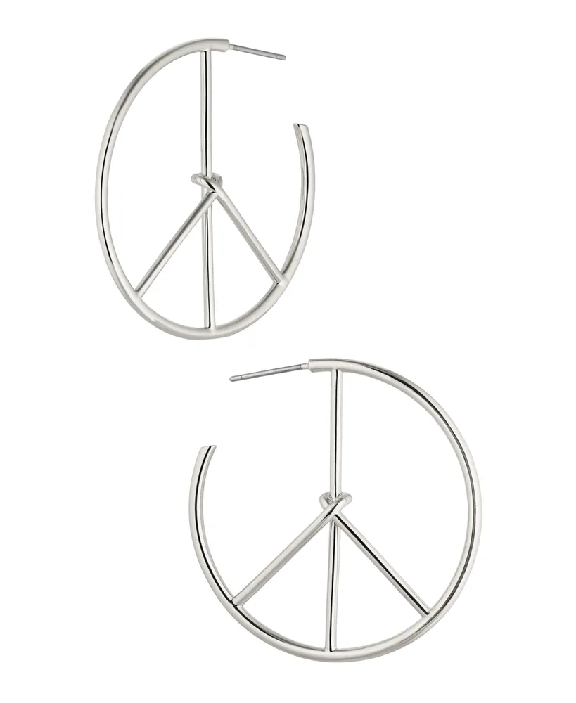 Ava Nadri Medium Peace Hoop Earring