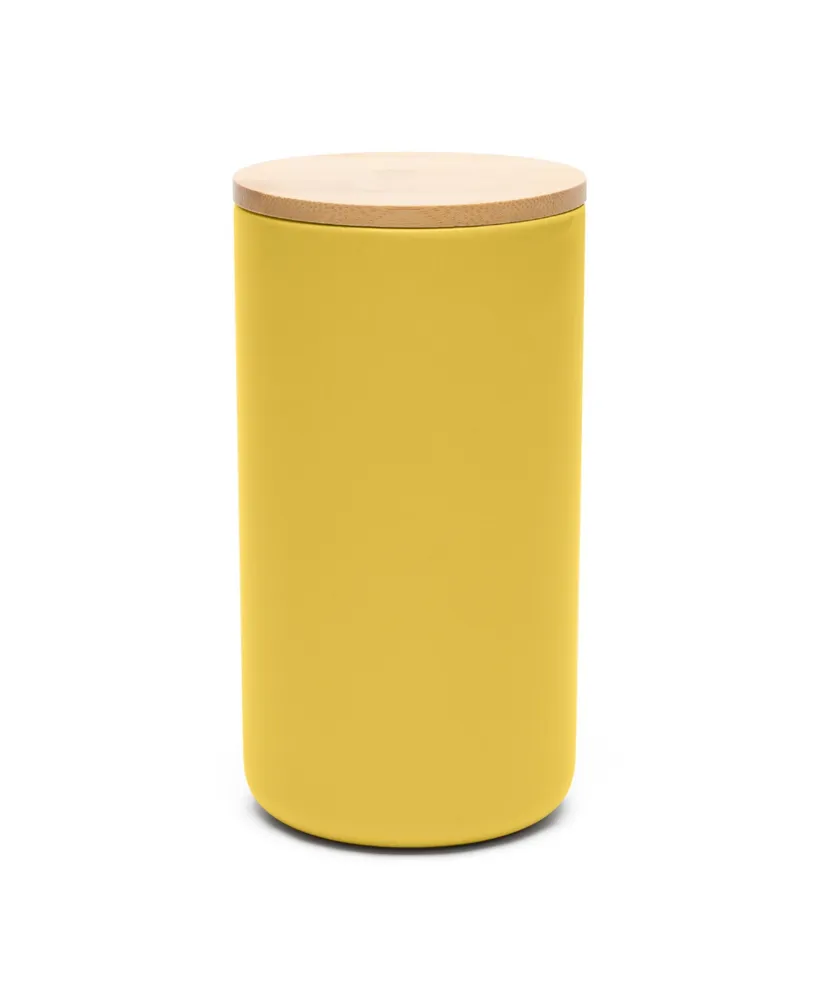 Dog Simple Solid Treat Jar Hello Yellow