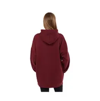 Bench Dayla womens hoodie oversize burgundy with blue logo at chest