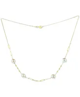 Freshwater Pearl (8 - 8 1/2mm) Paperclip Link 18" Collar Necklace in 18k Gold-Plated Sterling Silver