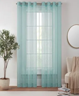 Eclipse Emina Crushed Sheer Voile Grommet Curtain Panel Collection