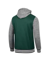 Men's Colosseum Green Michigan State Spartans Robinson Hoodie Full-Snap Jacket