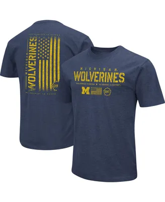 Men's Colosseum Heather Navy Michigan Wolverines Oht Military-Inspired Appreciation Flag 2.0 T-shirt