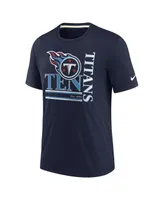 Men's Nike Navy Tennessee Titans Wordmark Logo Tri-Blend T-shirt