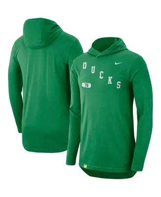 Men's Nike Green Oregon Ducks Team Performance Long Sleeve Hoodie T-shirt