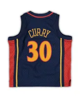 Infant Boys and Girls Mitchell & Ness Stephen Curry Navy Golden State Warriors Historic Logo Jersey