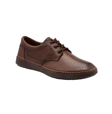 Men's Brown Premium Leather Oxfords, Handmade Unique Shoes With Laces Closure, Iker 8152