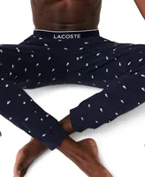 Lacoste Men's Stretch Croc Logo-Print Pajama Joggers