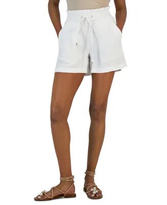 I.n.c. International Concepts Women's Linen High-Rise Drawstring Shorts, Created for Macy's