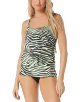 Coco Reef Womens Aura Ruffle Bra Sized Tiered Tankini Top Matching Bikini Bottoms Swim Skirt