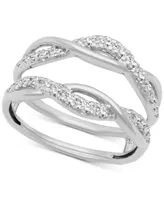 Diamond Oval Halo Cluster Intertwined Bridal Set (1/2 ct. t.w.) 14k White Gold