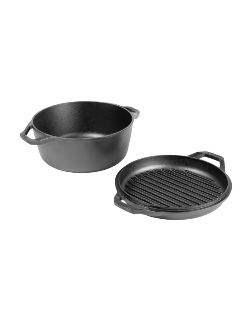 Lodge Cast Iron Chef Collection 6 Quart Chef Style Double Dutch Oven Cookware