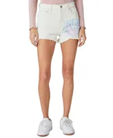 Lucky Brand Women's Pink Floyd High Rise Denim Mom Shorts