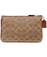 Coach Signature Coated Canvas Small Zip-Top Wristlet