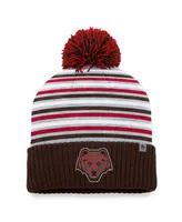 Men's Top of the World Brown Brown Bears Dash Cuffed Knit Hat with Pom