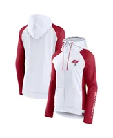 Women's Fanatics White, Red Tampa Bay Buccaneers End Around Raglan Full-Zip Hoodie