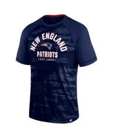 Men's Fanatics Navy New England Patriots Hail Mary Raglan T-shirt