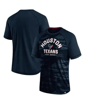 Men's Fanatics Navy Houston Texans Hail Mary Raglan T-shirt