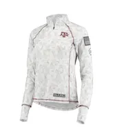 Women's Colosseum White Texas A&M Aggies Oht Military-Inspired Appreciation Officer Arctic Camo 1/4-Zip Jacket