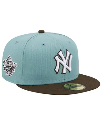 Men's New Era Light Blue and Brown York Yankees 1999 World Series Beach Kiss 59FIFTY Fitted Hat