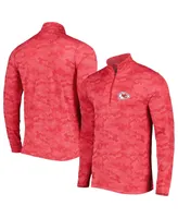 Men's Antigua Red Kansas City Chiefs Brigade Quarter-Zip Sweatshirt