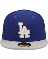 Men's New Era Royal, Gray Los Angeles Dodgers 2020 World Series Champions Letterman 59Fifty Fitted Hat