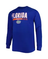 Men's Royal Florida Gators Big and Tall Two-Hit Raglan Long Sleeve T-shirt