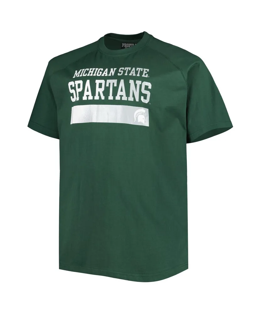 Men's Green Michigan State Spartans Big and Tall Raglan T-shirt