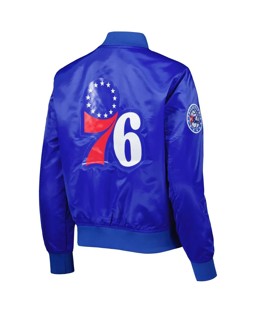 Women's Pro Standard Royal Philadelphia 76ers Classics Satin Full-Snap Jacket