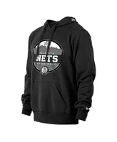 Men's New Era Black Brooklyn Nets Localized Pullover Hoodie